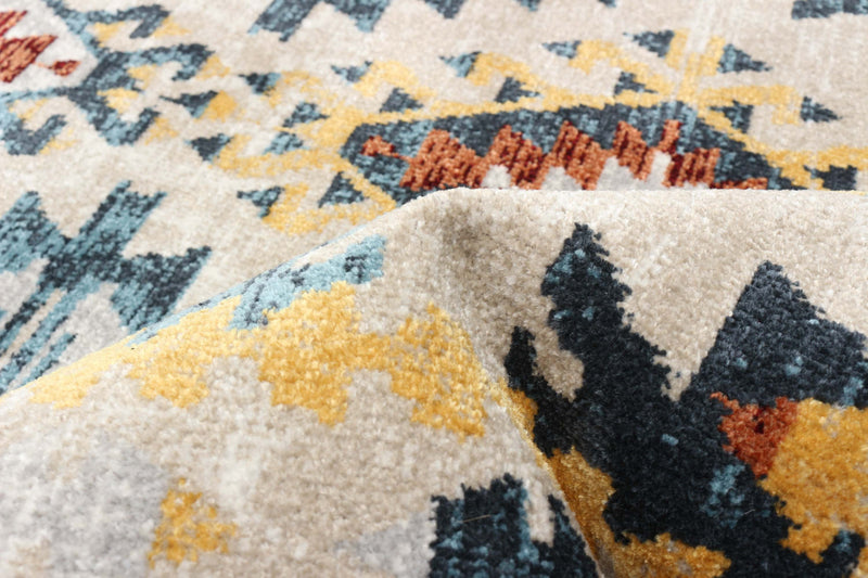 Mosaic Taupe/Copper Machine Washable Area Rug - 2'6\" x 8'0\"