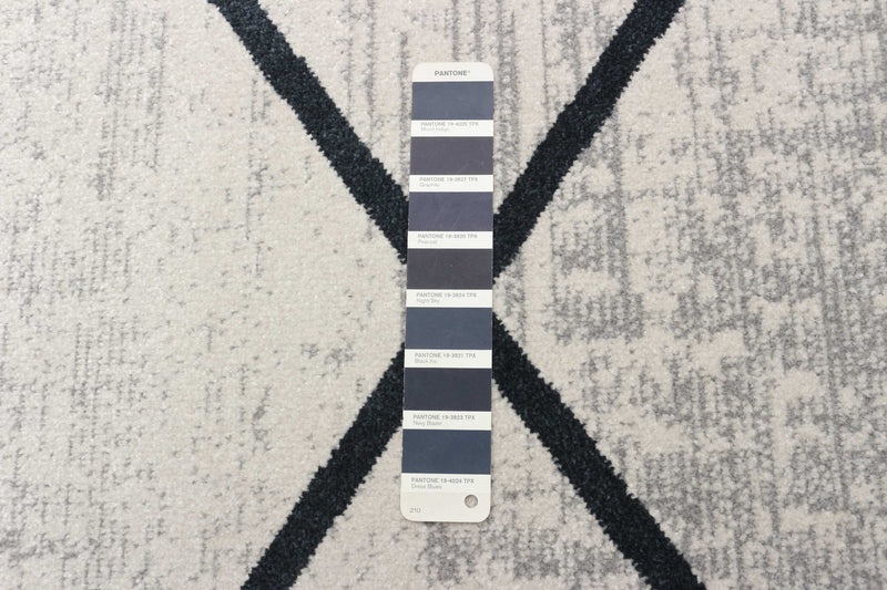 Damali Ivory/Blue Machine Washable Area Rug - 5'0\" x 7'0\"