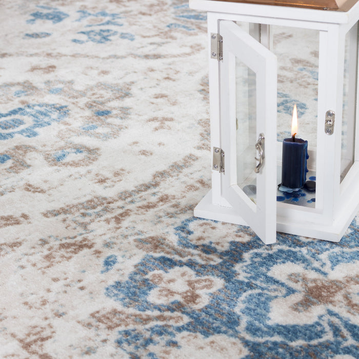 Shi Flora Blue 3x5 Area Rug