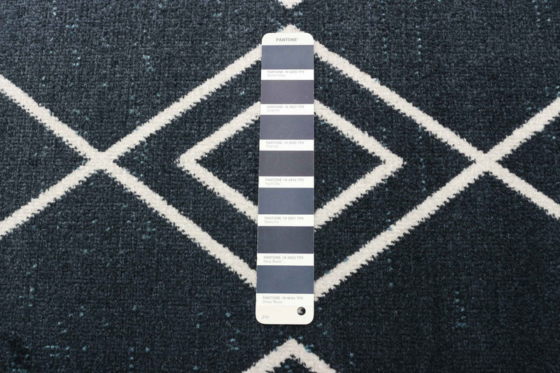 Kenza Blue Machine Washable Area Rug - 2'6\" x 8'0\"