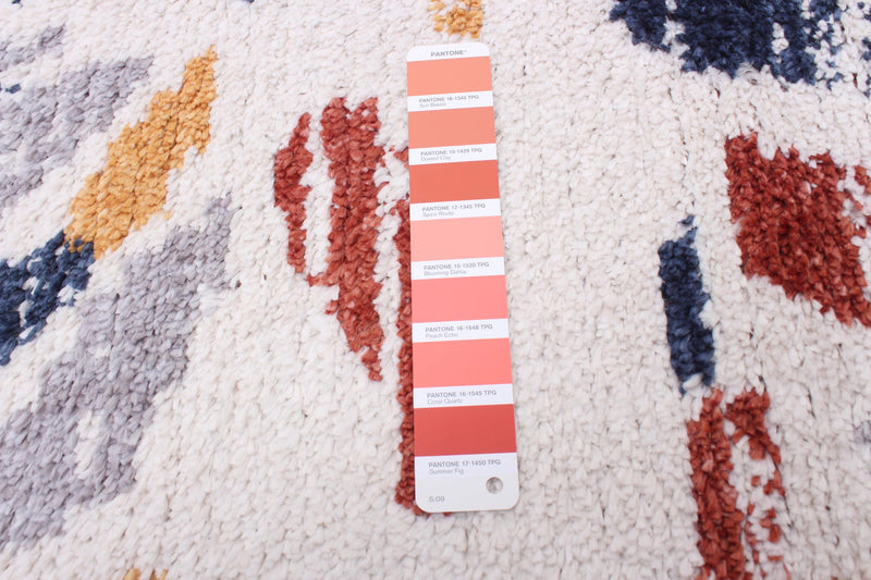 Paloma Sunburst Navy, White Area Rug - 5'3\" x 7'3\"