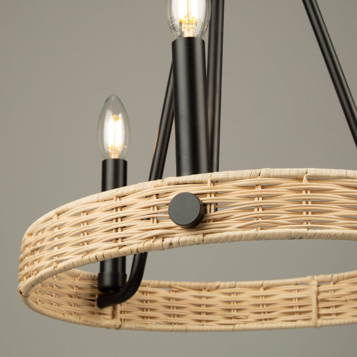 Perris 3-Light Black Chandelier
