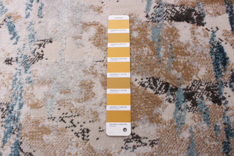 Tahi Blue, Grey, Taupe Rug 6'7\" X 9'6\" Area Rug