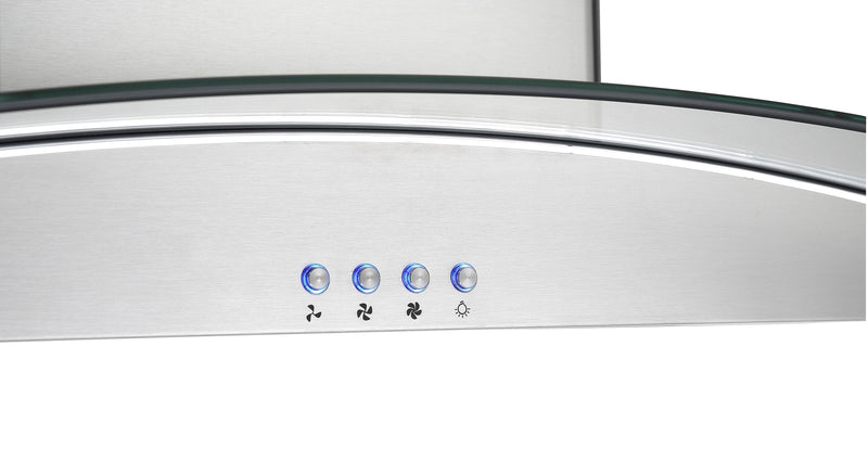 Ancona IGCC636 36\" Island Glass Stainless Steel Range Hood - AN-1405