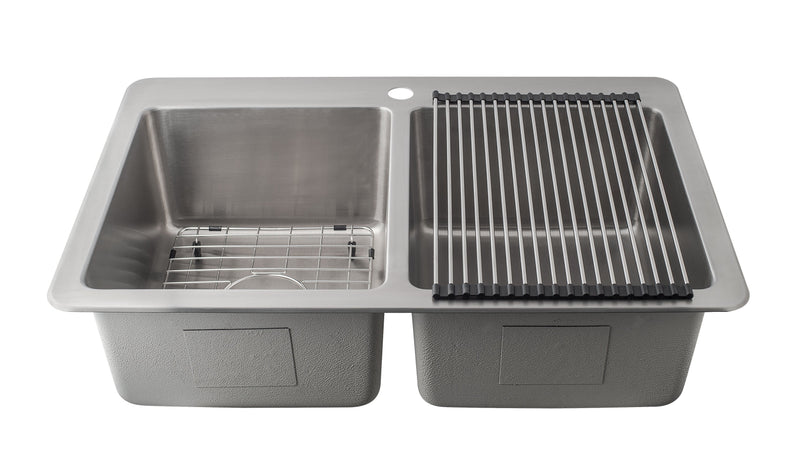 Ancona Valencia Series 33\" 50/50 Dual Mount Kitchen Sink - AN-3335