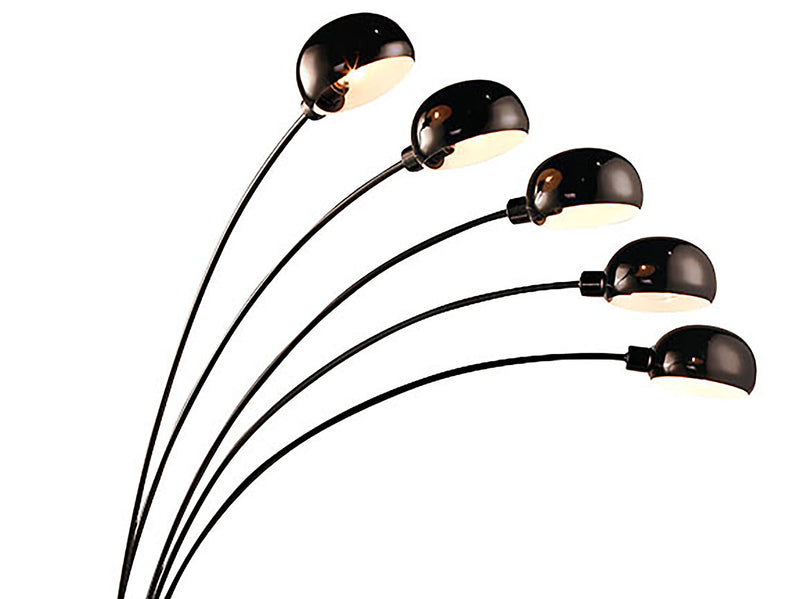 88\" Antiqued-Bronze 5-Light Peacock Arc Floor Lamp
