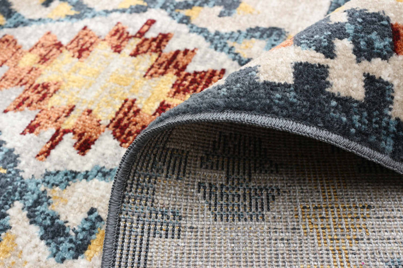 Mosaic Taupe/Copper Machine Washable Area Rug - 2'6\" x 8'0\"