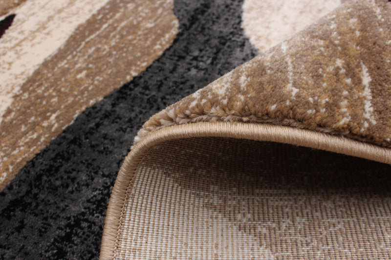 Mayoree Brown, Beige & Black Area Rug - 6'7\" X 9'6\" 
