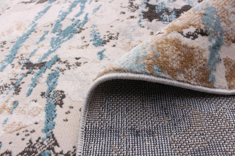 Tahi Blue, Grey, Taupe Rug 5'3\" X 7'3\" Area Rug