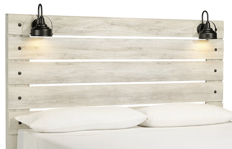 Abby Platform Side Storage Bed with LED Lights & USB Ports, White - King Size