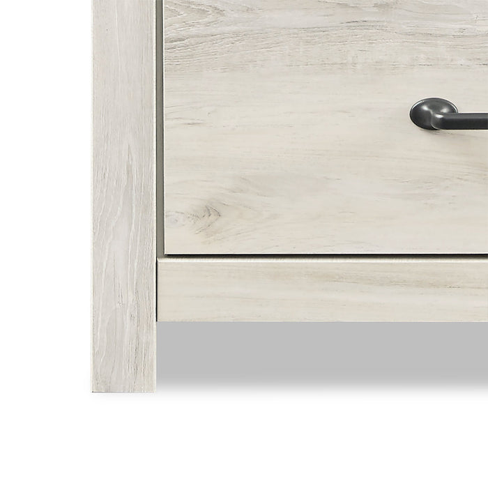 Abby 5pc Bedroom Set with Side Storage Bed, Dresser & Mirror, LED, USB, White - King Size