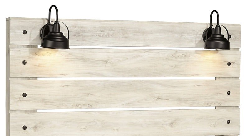 Abby Platform Side Storage Bed with LED Lights & USB Ports, White - Queen Size