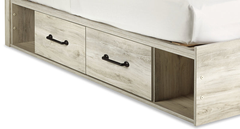 Abby Side Storage Bed with LED Light & USB Ports for Kids, White - Twin Size