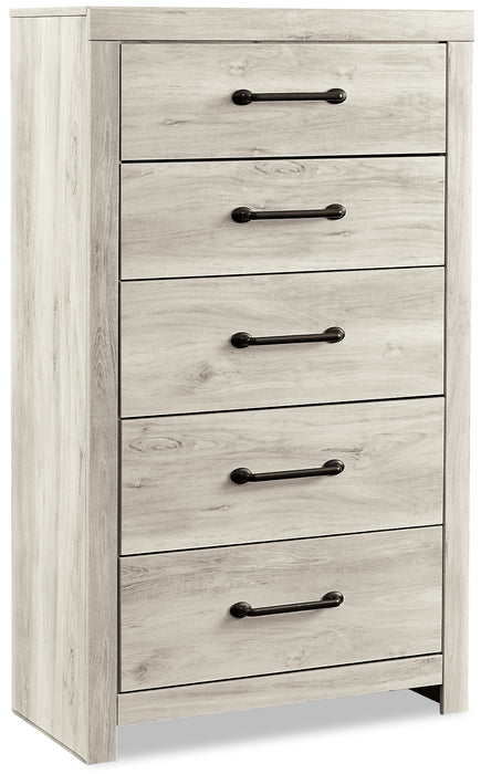 Abby Bedroom Chest of Drawers, 5-Drawer, 31.7\"W x 53.9\"H - White