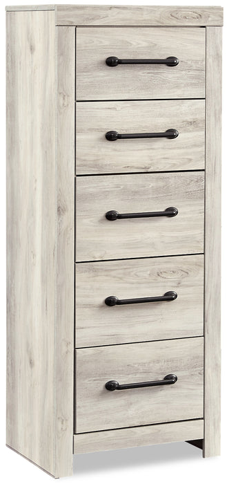 Abby Bedroom Narrow Chest of Drawers, 5-Drawer, 21.7\"W x 53.9\"H - White