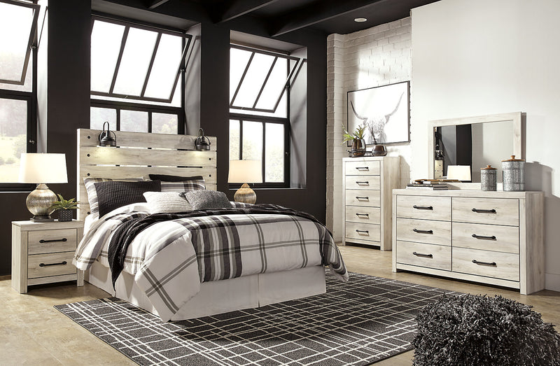 Abby Panel Headboard with LED Light & USB Ports, White - Queen Size