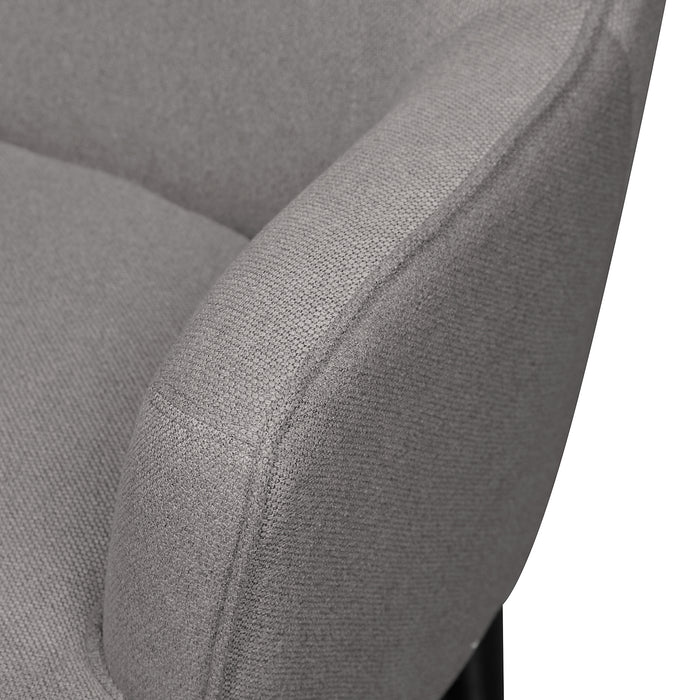 Aimy 28\" Linen Look Fabric Accent Chair with Cylindrical Wood Legs - Dark Grey