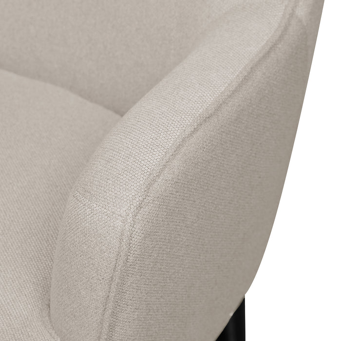 Aimy 28\" Linen Look Fabric Accent Chair with Cylindrical Wood Legs - Light Grey