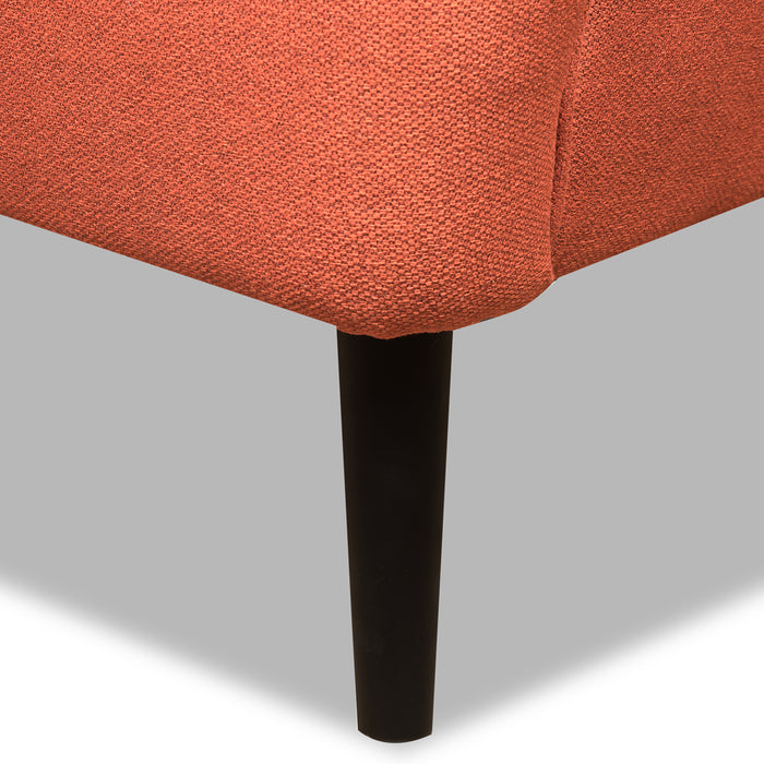 Aimy 28\" Linen Look Fabric Accent Chair with Cylindrical Wood Legs - Orange