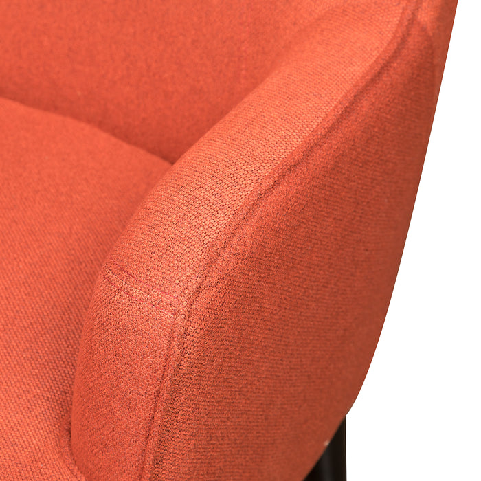 Aimy 28\" Linen Look Fabric Accent Chair with Cylindrical Wood Legs - Orange