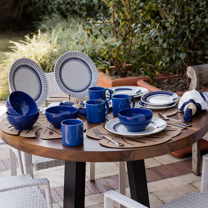Actual 16-Piece Dinnerware Set - Blue Ivory 