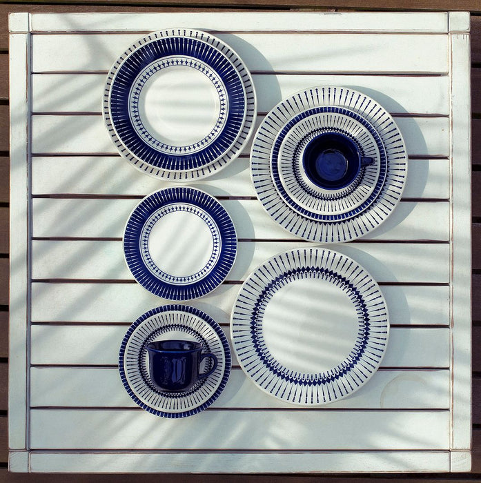 Actual 16-Piece Dinnerware Set - Blue Ivory 