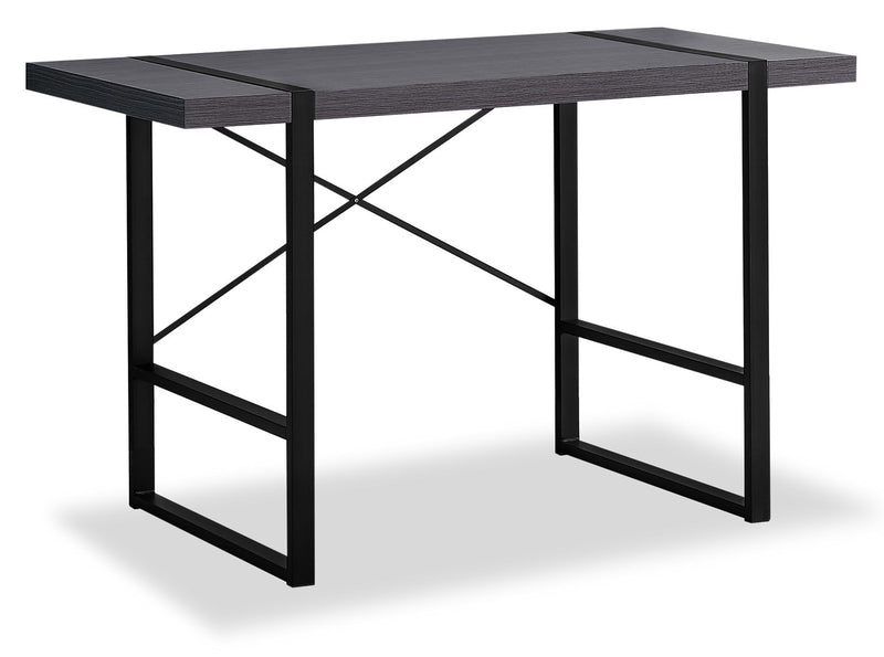 Avery 49\" Reclaimed Wood Look Office Desk - Dark Grey