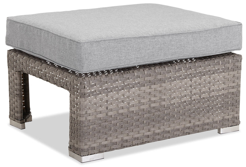 Bermuda 6-Piece Canopy Outdoor Patio Conversation Set - Hand-Woven Resin Wicker, UV & Weather Resistant - Grey