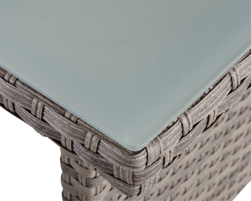 Bermuda 6-Piece Canopy Outdoor Patio Conversation Set - Hand-Woven Resin Wicker, UV & Weather Resistant - Grey