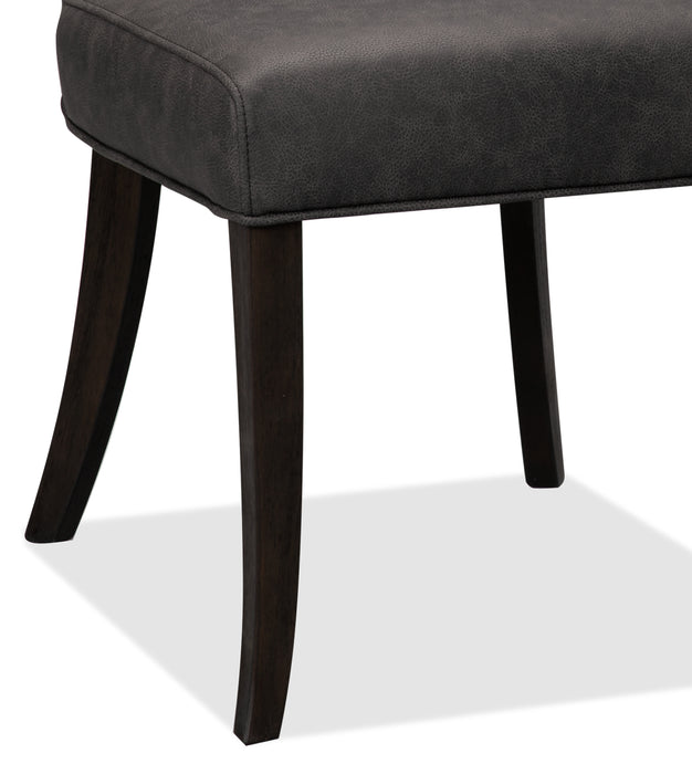 Bree Dining Chair with Vegan Leather Fabric - Grey