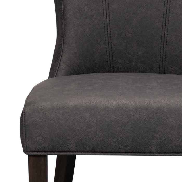 Bree Dining Chair with Vegan Leather Fabric - Grey