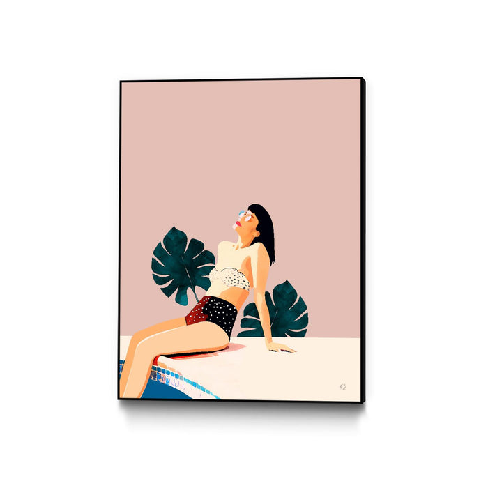 \"Sunday\" Canvas Framed Black 18x24 Wall Art