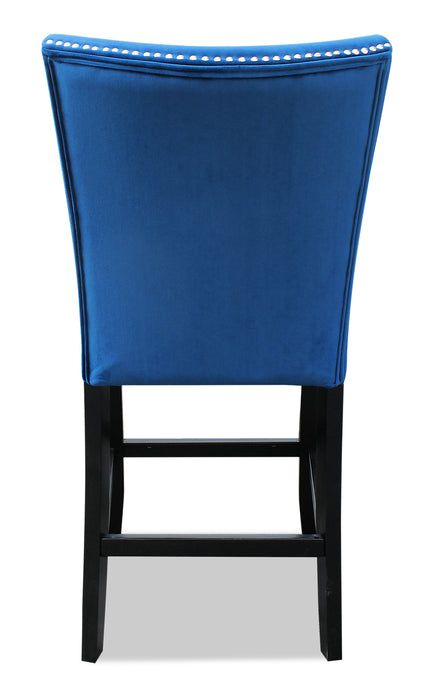 Cami Counter-Height Dining Chair with Velvet Fabric - Blue