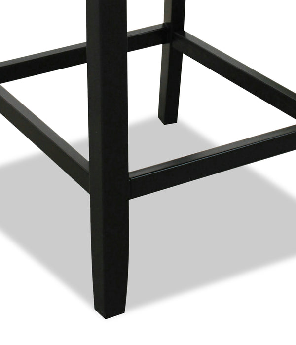 Cami 5pc Counter-Height Dining Set with Table & 4 Black Chairs, Genuine Marble Top, 54\"W Square