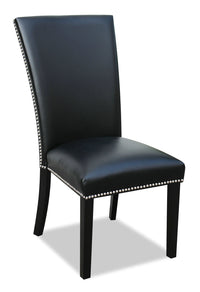 Cami Dining Chair with Vegan-Leather Fabric - Black 