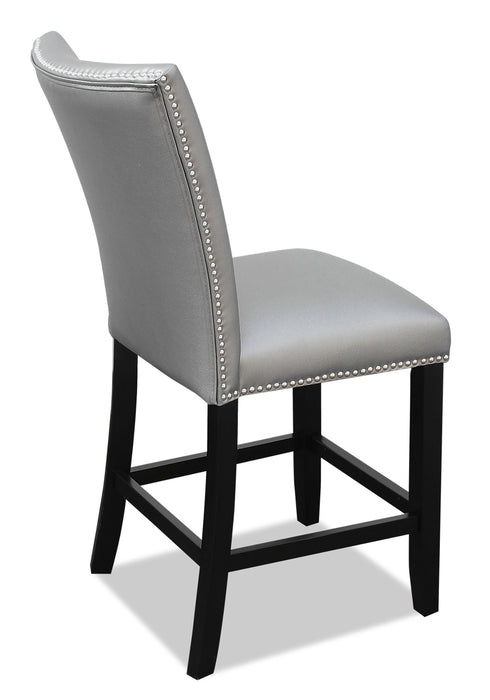 Cami Counter-Height Dining Chair with Vegan-Leather Fabric - Grey