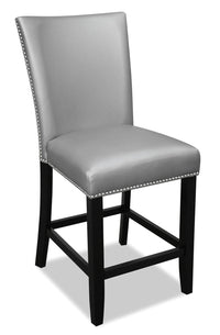 Cami Counter-Height Dining Chair with Vegan-Leather Fabric - Grey 