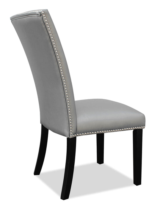 Cami Dining Chair with Vegan-Leather Fabric - Grey