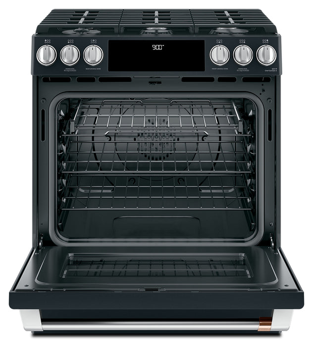 Cafe 5.7 Cu. Ft. Smart Dual Fuel Range with True European Convection and Self Clean Racks - Matte Black - CC2S900P3MD1