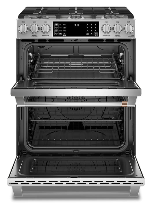 Cafe 7 Cu. Ft. Smart Dual Fuel Range with True European Convection and Self Clean Racks - Stainless Steel - CC2S950P2MS1