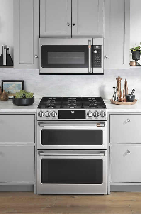 Cafe 6.7 Cu. Ft. Smart Gas Range with True European Convection and Self Clean Racks - Stainless Steel - CCGS750P2MS1