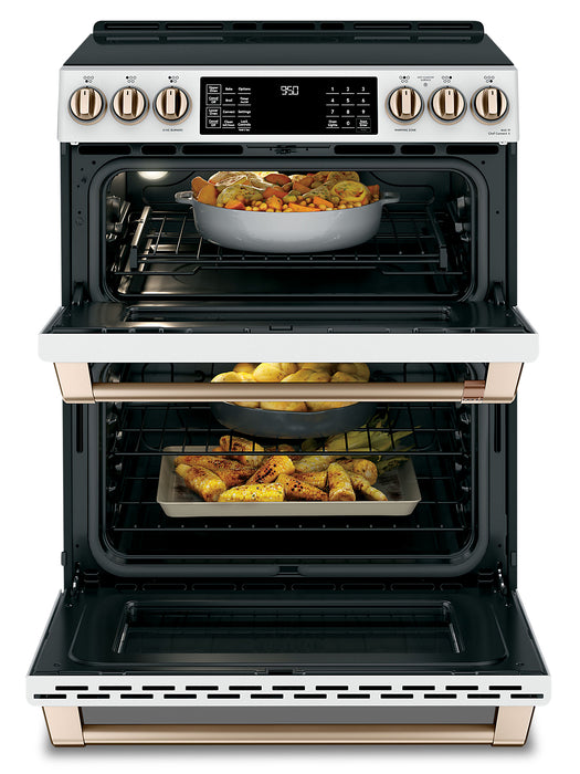 Cafe 7 Cu. Ft. Smart Induction Range with True European Convection and Self Clean Racks - Matte White - CCHS950P4MW2