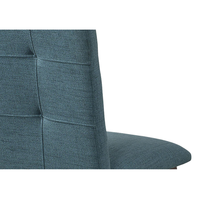 Chelsea 7pc Dining Set with Table & 6 Blue Chairs, 60\"W - Walnut Brown