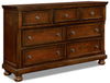 ["Chelsea Bedroom 7-Drawer Dresser, 60\"W x 38\"H - Cherry Brown"]