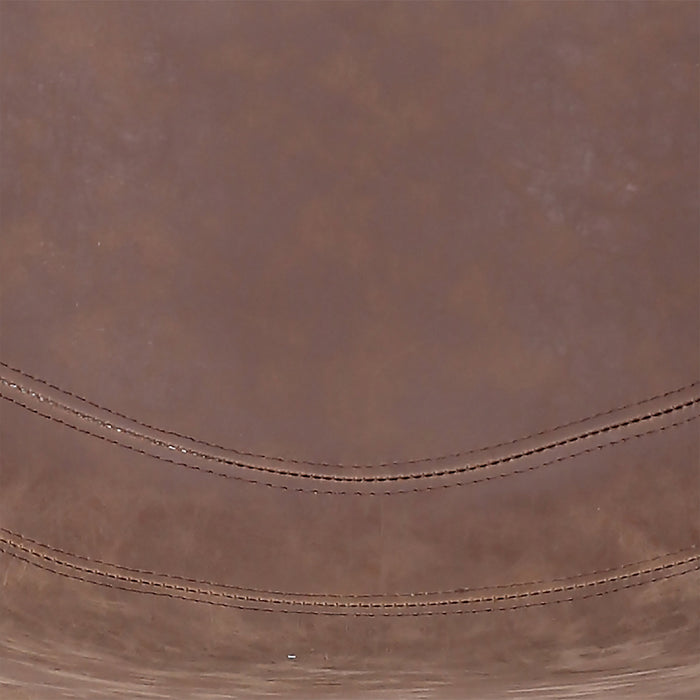 Coty Counter-Height Stool with Vegan Leather Fabric, Metal - Brown