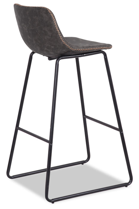 Coty Barstool with Vegan Leather Fabric, 30\"H, Metal - Grey