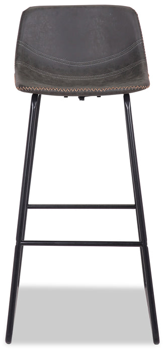 Coty Barstool with Vegan Leather Fabric, 30\"H, Metal - Grey