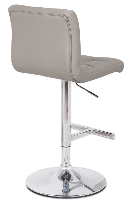 Cruz Barstool with Swivel & Adjustable Seat, Vegan Leather Fabric, Metal - Taupe