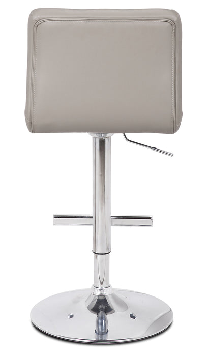 Cruz Barstool with Swivel & Adjustable Seat, Vegan Leather Fabric, Metal - Taupe