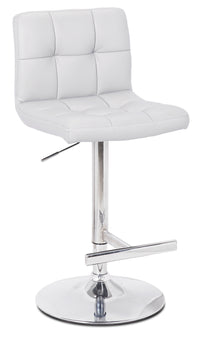 Cruz Barstool with Swivel & Adjustable Seat, Vegan Leather Fabric, 24-33